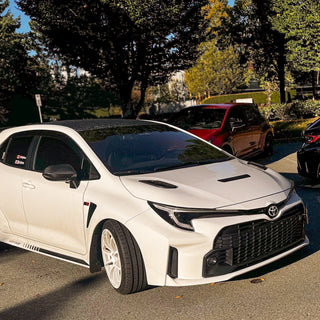 Toyota GR Corolla "RALLY ATTACK" Style HOOD VENTS Kit by PIRAS Motorsport, front right view