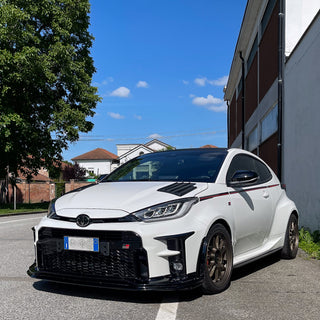 Customer Car_Toyota GR Yaris RALLY 1 - WRC style HOOD VENTS Kit PIRAS Motorsport front left view