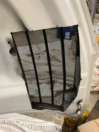 GR Yaris RALLY 1 - WRC style HOOD VENTS Kit by PIRAS Motorsport under hood view left side