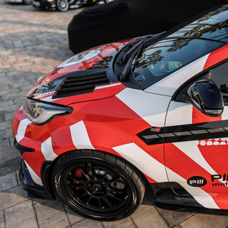 PIRAS Motorsport GR Yaris Test Car with Rally.1-WRC Hood Vents - Left Side