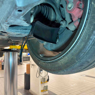 PIII GR Corolla Brake Cooling Kit Installation Zip Ties FRONT SIDE VIEW
